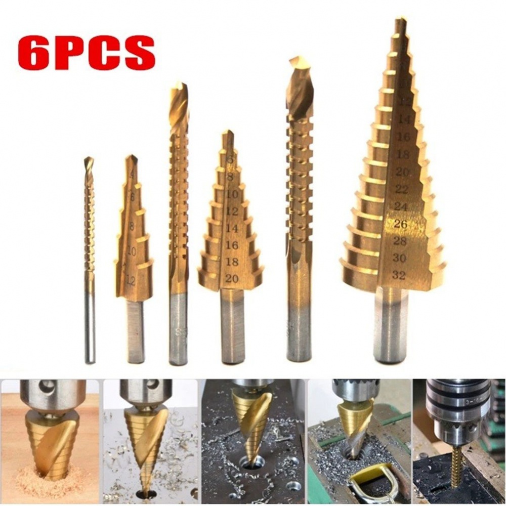 Heavy Duty HSS Titanium Step Drill Bit Set For Woodworking Metal