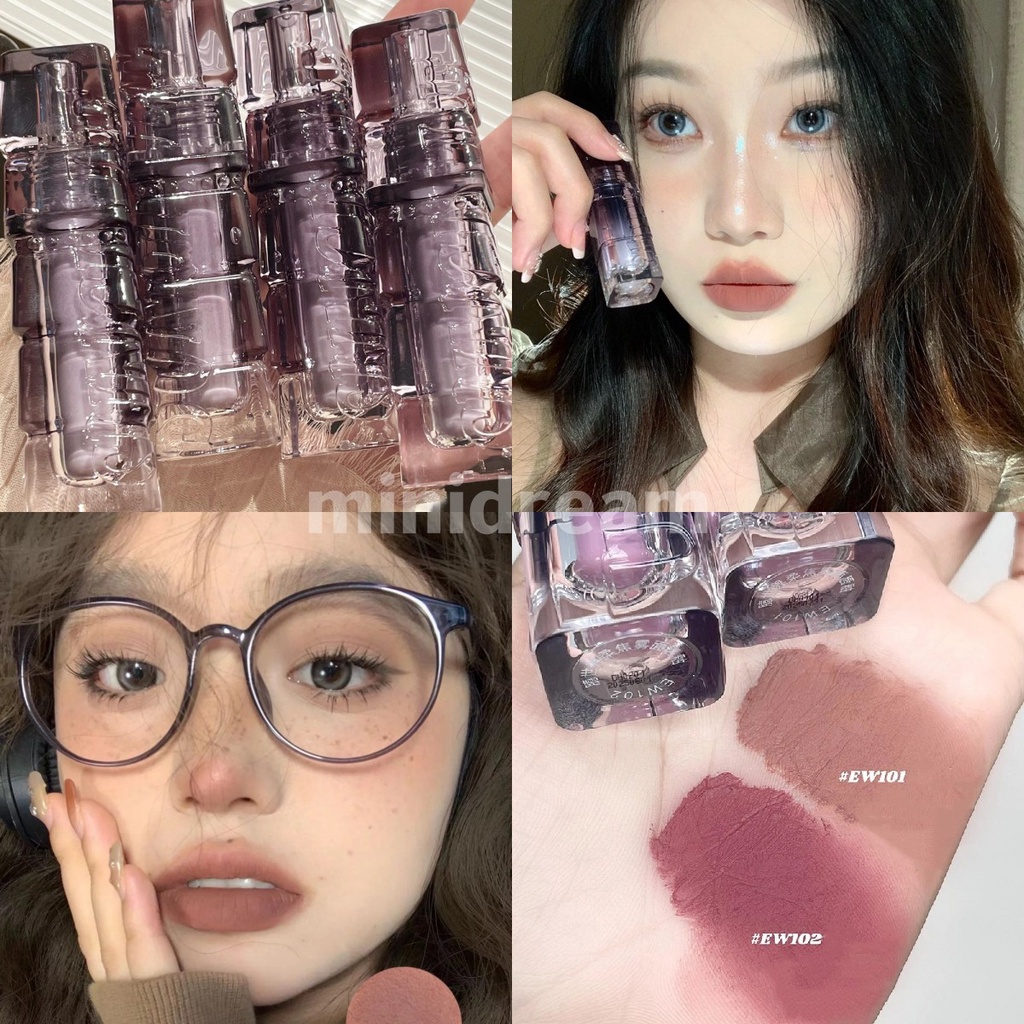 EBRKAKASHOW Cyber Nude Brown Lip Mud Soft Velvet Matte Premium Lip Tint