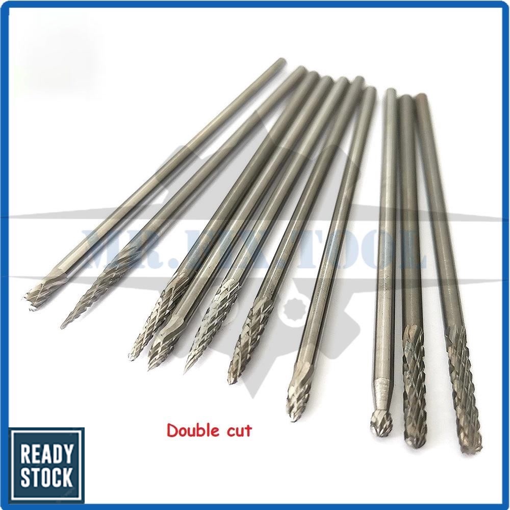 1pcs 3x3x75mm Tungsten Carbide Burr 3mm Single Cut Double Cut Rotary