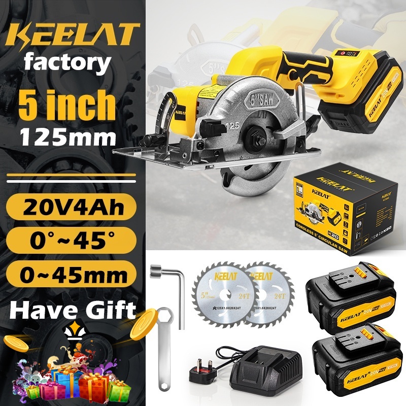 Keelat 125mm Brushless Circular Saw With Battery Cordless Cut Off