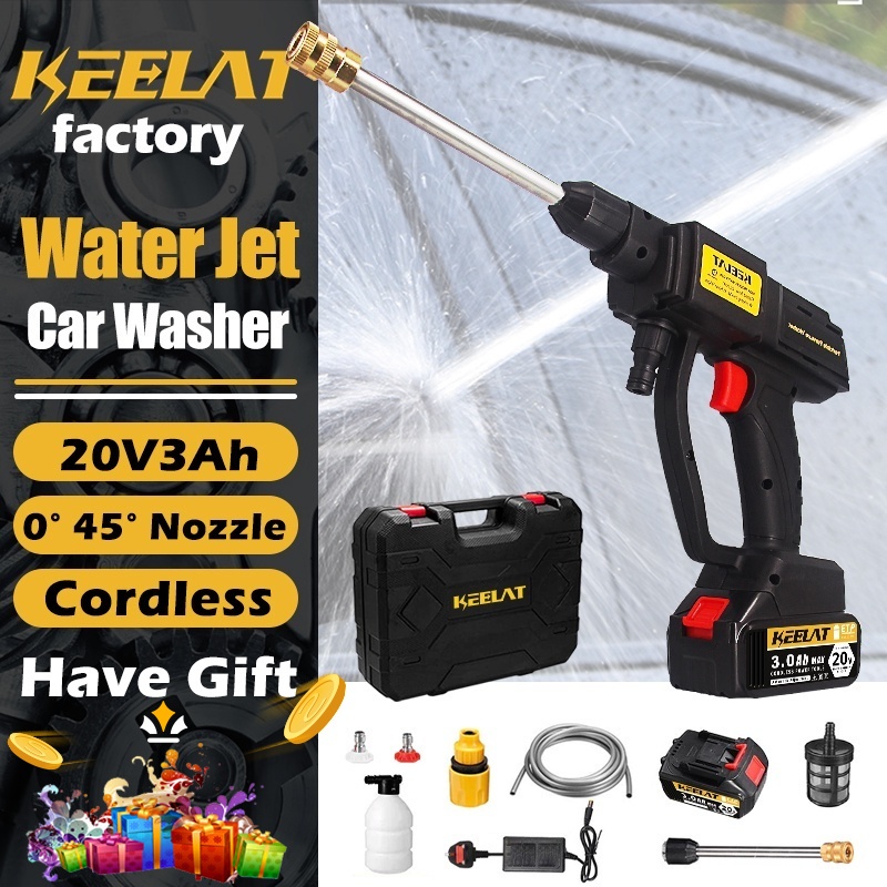 Keelat Cordless Water Jet Portable Electric Car Wash High Pressure