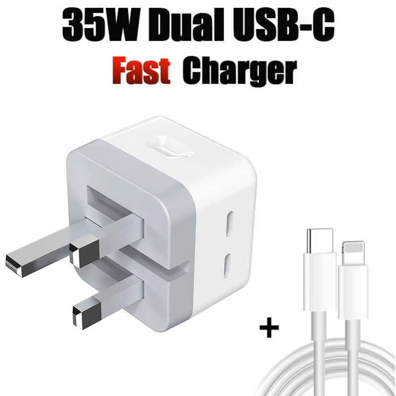 35W Dual USB C Fast Charge Type C Port PD 1M 2Meter Cable Fast Charging