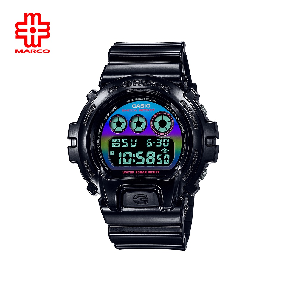 Casio G Shock Virtual Rainbow Series DW 6900RGB 1 Black Resin Band Men