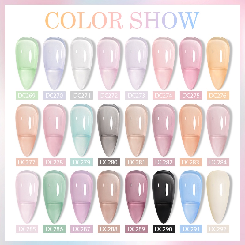 Mtssii Jelly Nail Gel Polish Transparent Summer Nude Milky Pink Semi