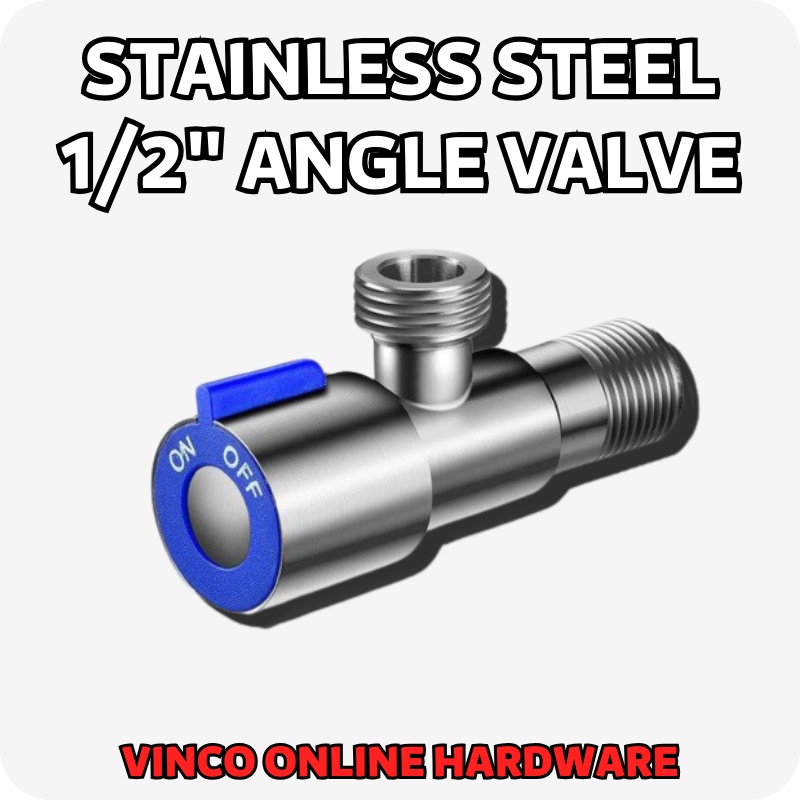 SUS 304 Stainless Steel Quarter Turn Angle Valve 1 2 Half Inch One Way