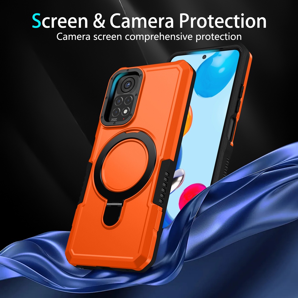 KEYSION Shockproof Case For Redmi Note 11 Pro 5G 11S Global Ring Stand