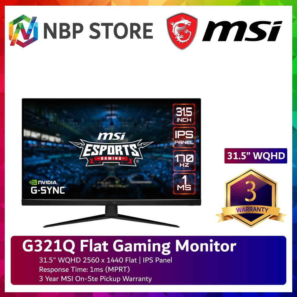 MSI G321Q 31 5 WQHD 170Hz Flat Gaming Monitor Shopee Malaysia