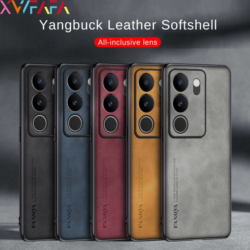 Fashion Simple Sheepskin Leather Casing For Vivo V29 Pro Y17S Y78 Y36