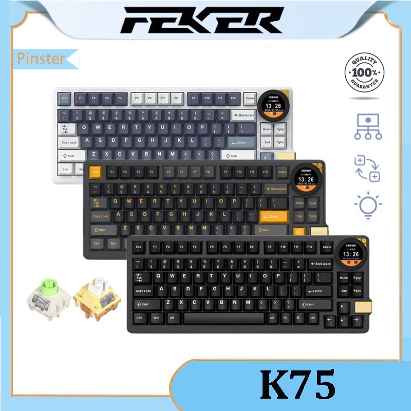 FEKER K75 Wireless Mechanical Keyboard 75 Multifunctional Display RGB