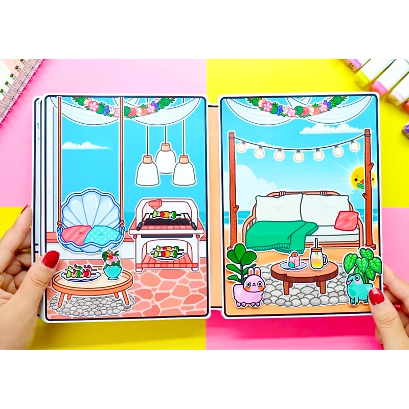 Toca Life World Quiet Book Toca Boca Seaside Villa Handmade Book Paper