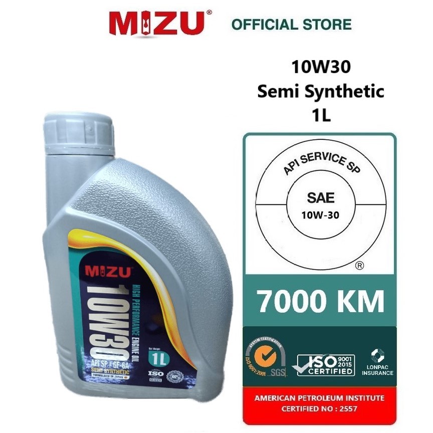 Mizu L W Semi Synthetic Engine Oil Api Sp All Car Can