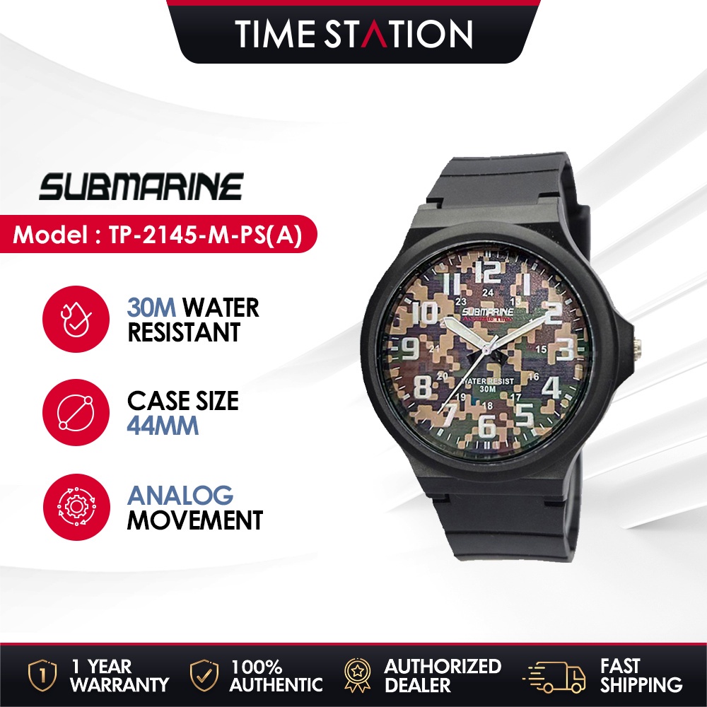 Submarine Fashion Camouflage Analog Men Watch Waterproof Outdoor Jam