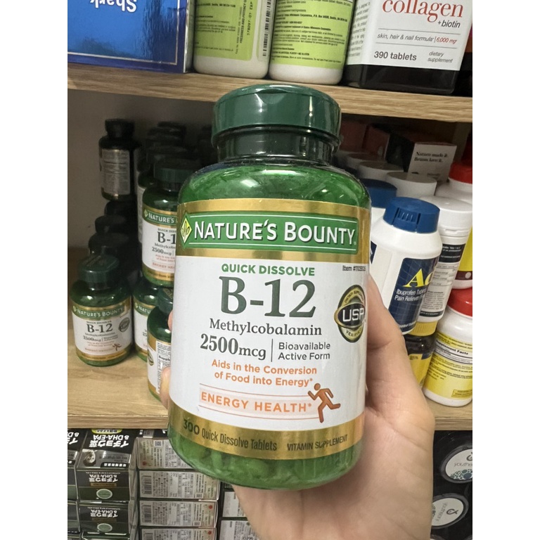 Nature S Bounty Vitamin B12 Oral Tablet 2500mcg 300 Tablets Shopee