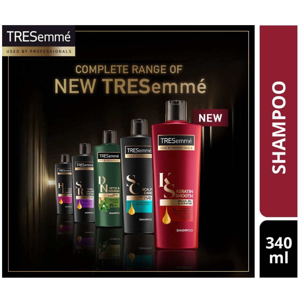 Tresemme Shampoo 340ml Keratin Smooth Scalp Care Detox Nourish