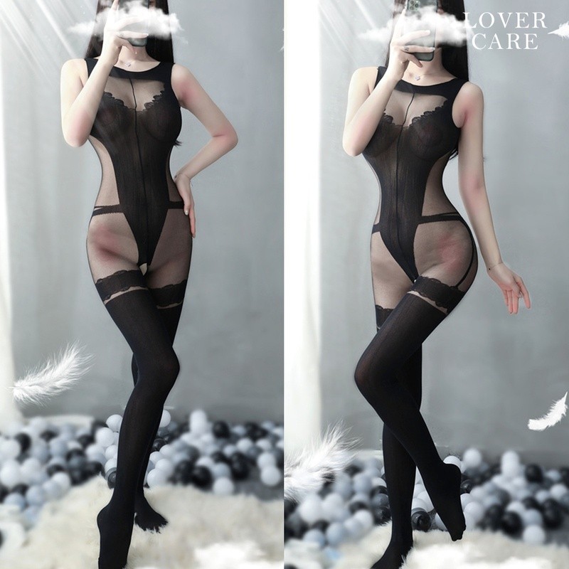 SM Sexy Lingerie Sexy Open File One Piece Stockings Sexy Temptation