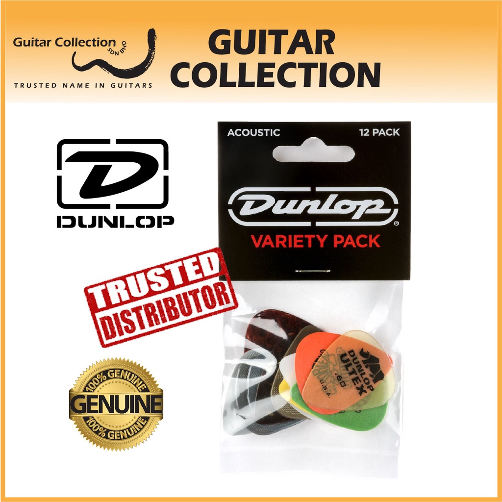 Jim Dunlop PVP112 Acoustic Variety Pack Guitar Picks 12 Pcs Pack