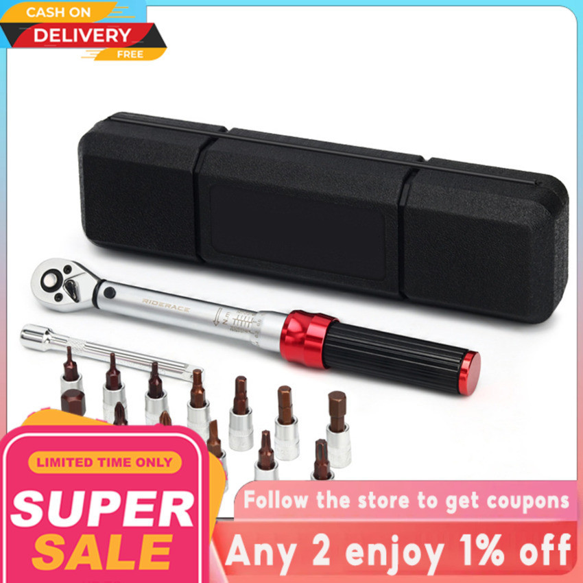 Bicycle Torque Wrench Set 15Pcs 1 4 2 24Nm Dual Direction Bike Allen