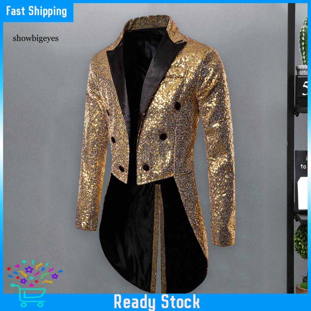 Sges Singers Stage Tuxedo Clothes Shiny Sequin Jacket Shiny Sequin