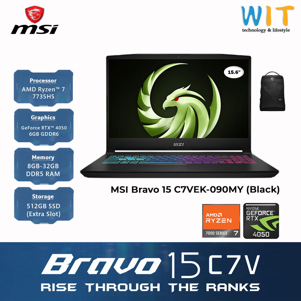 MSI Bravo 15 C7VEK 090 AMD Ryzen 7 7735HS 8GB 32GB RAM 512GB SSD 15