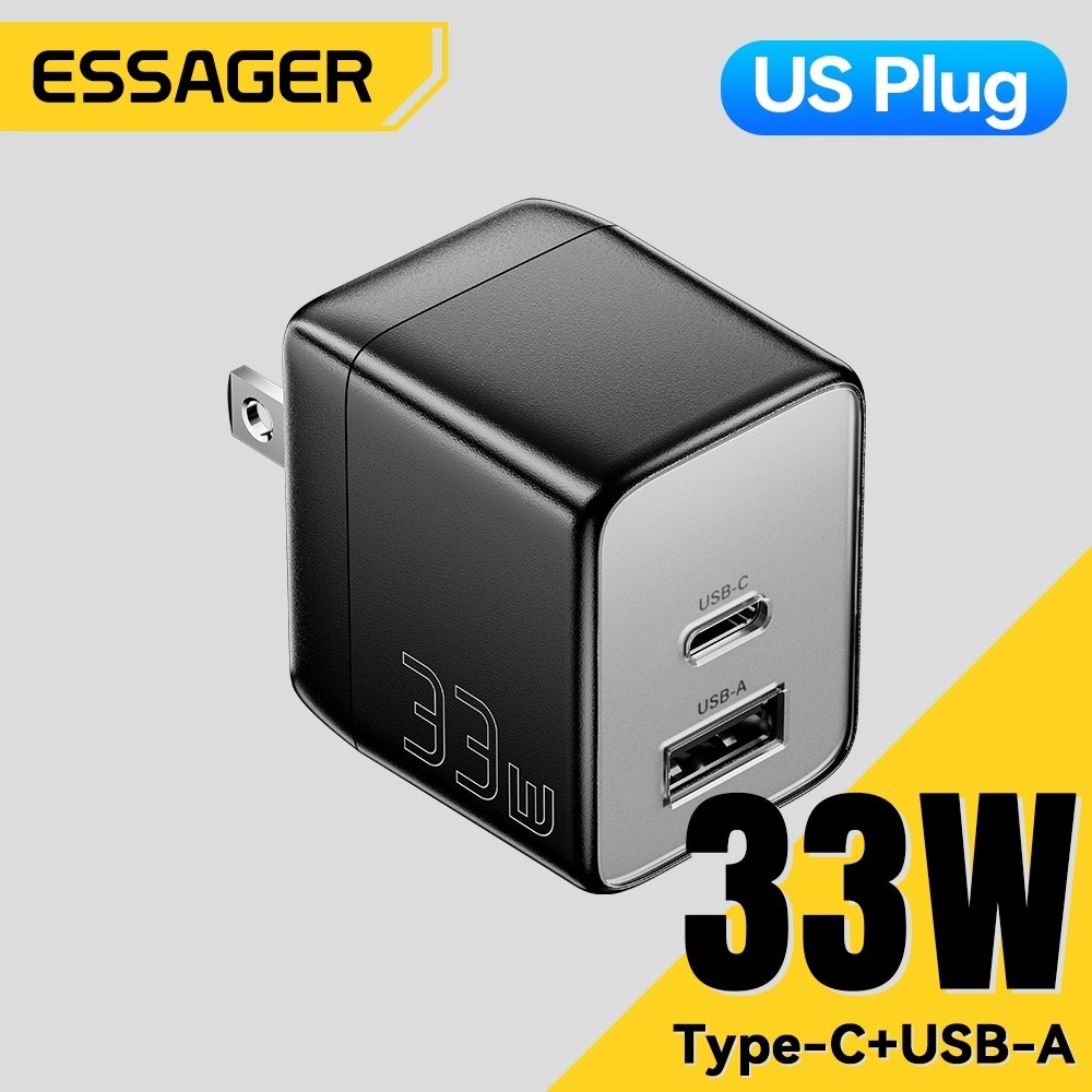 Essager W Gan Travel Charger Type C Usb Fast Charger Port Adapter