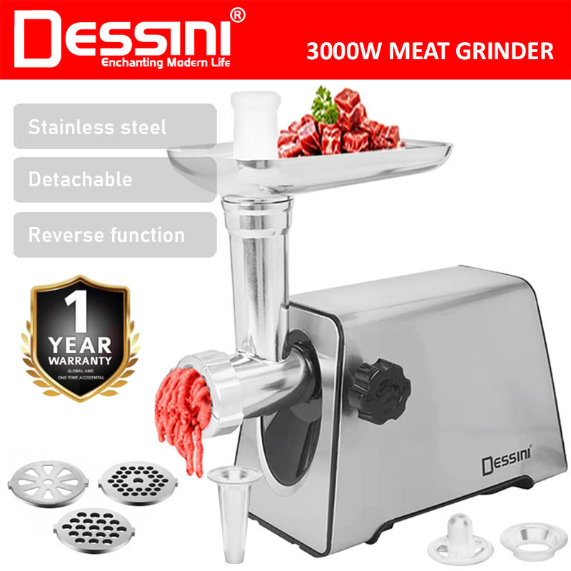 DESSINI ITALY 3000W Stainless Steel Electric Meat Grinders Sausage