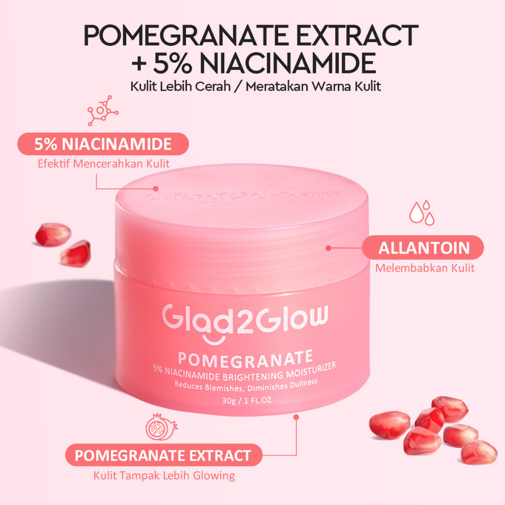 Glad Glow Pomegranate Niacinamide Brightening Moisturizer Gr Glad