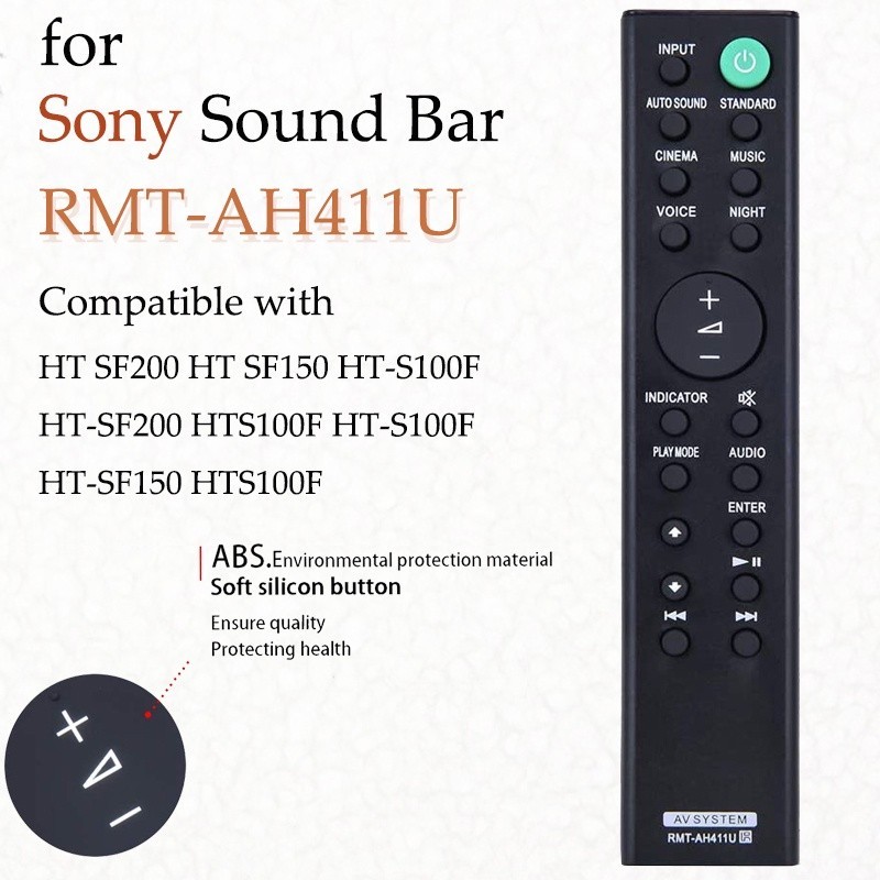 New RMT AH411U Remote Control Replacment For Sony Sound BarCompatible