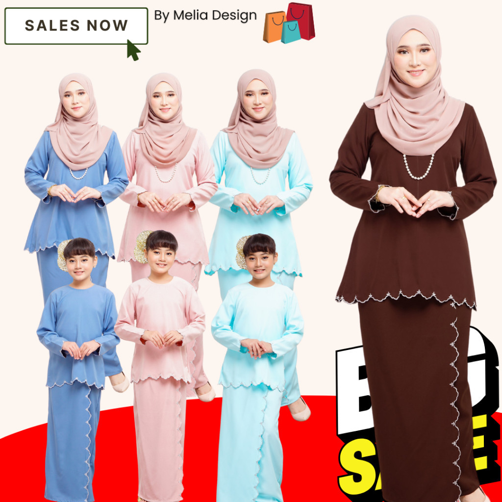 By Melia Design Baju Hot Raya 2024 Kurung Lily Kedah Sulam Biku Cotton