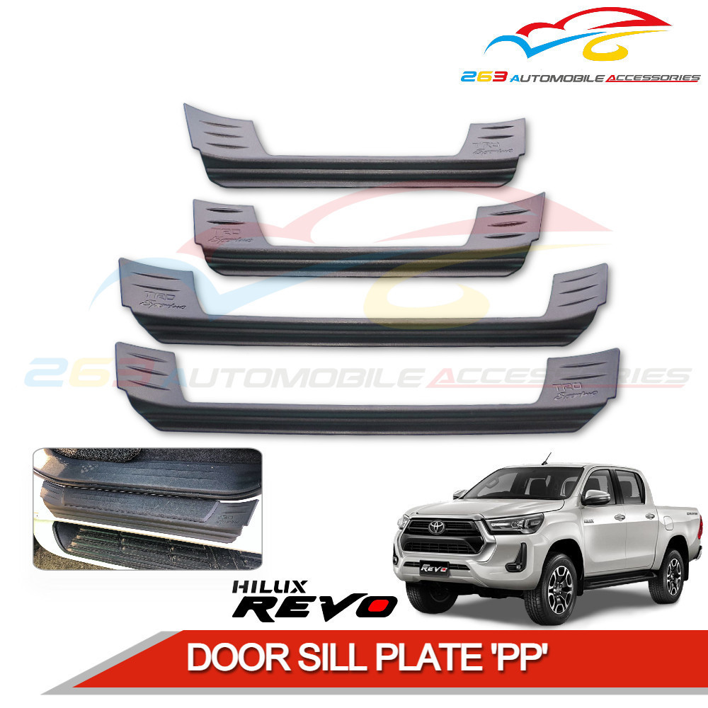 Toyota Hilux Revo Rocco Rogue Door Sill Plate Pp Black