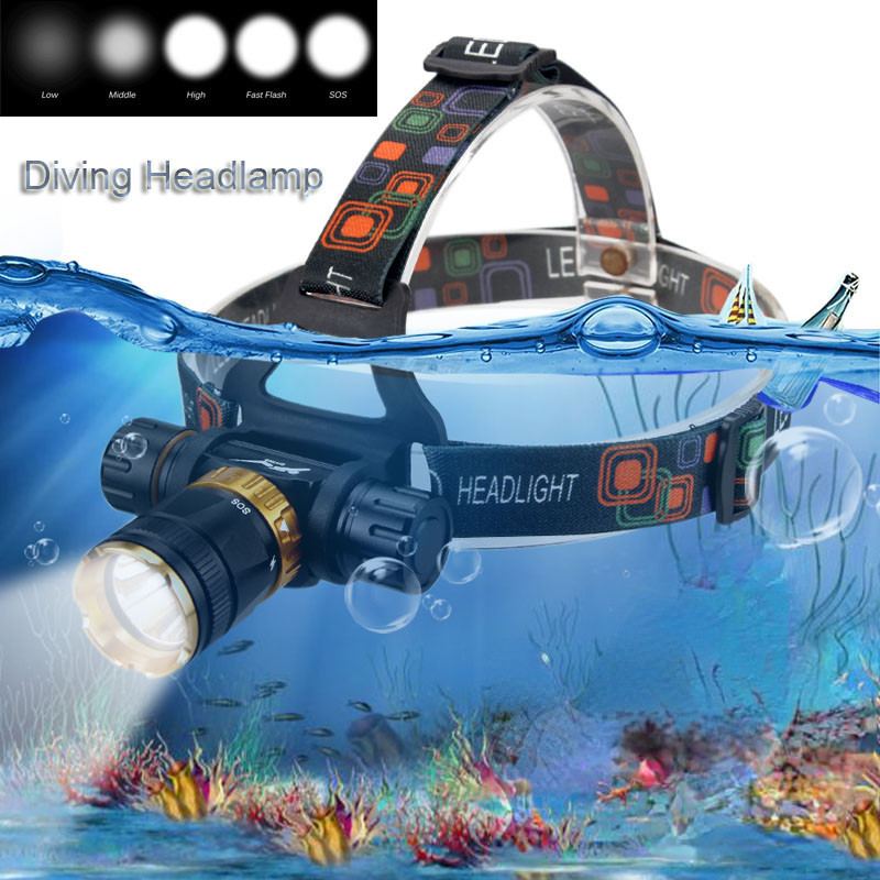 Diving Headlamp Lumen Led Dive Flashlight Underwater M Ipx