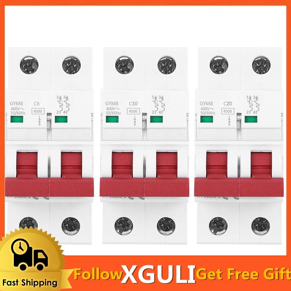 Xguli GYM8 C45 Miniature Circuit Breaker 2 Poles 400VAC Bilateral