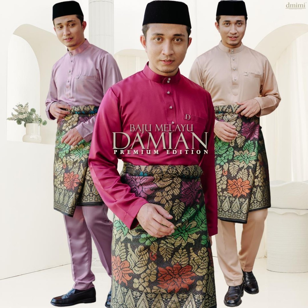 Dmimi Exclusive Baju Melayu Damian Baju Melayu Regular Fit Poket Baju