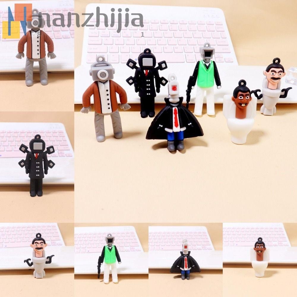 Nanzhijia Anime Toilet Man Keychain Skibidi Toilet Tv Man Camara Man