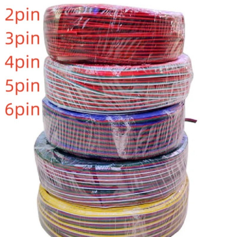 50 Meters RGB Led Connector 2pin 3pin 4pin 5pin LED Cable Extension