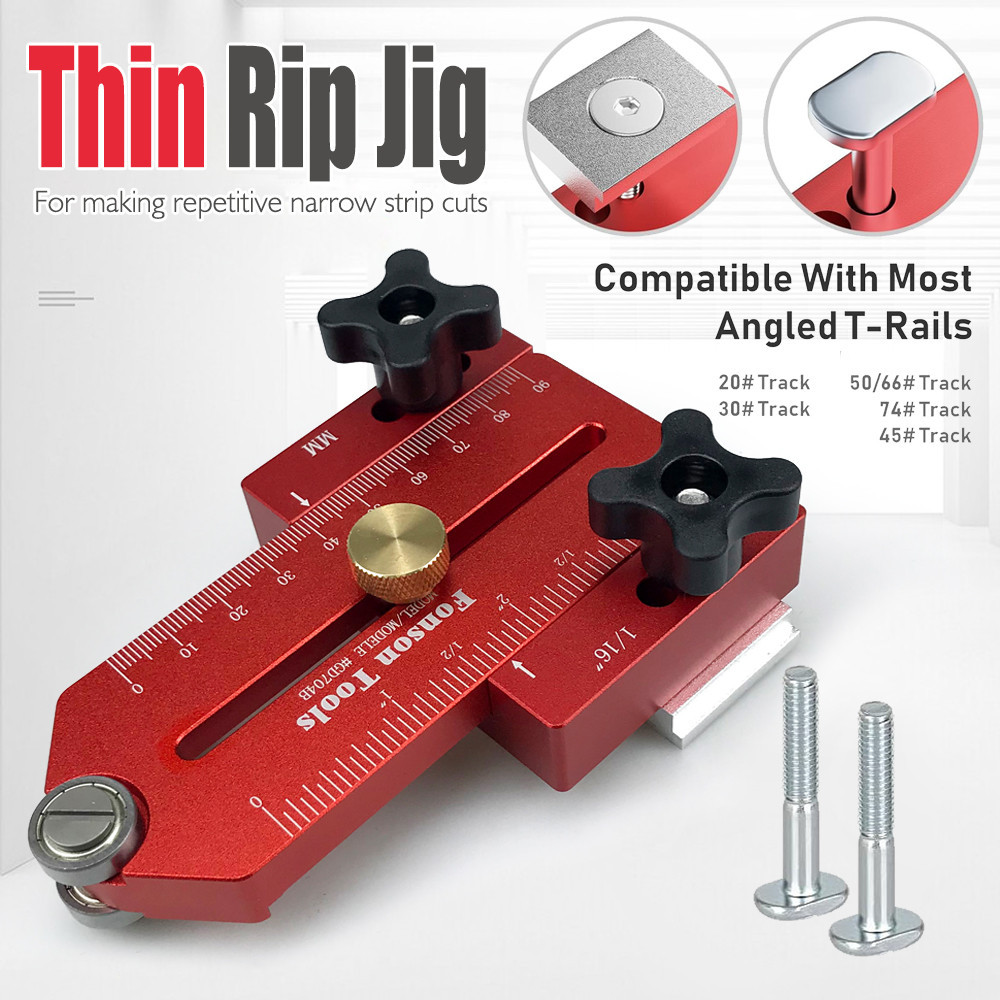 Extended Thin Rip Jig Table Saw Jig Guide For Repeat Narrow Strip Cuts