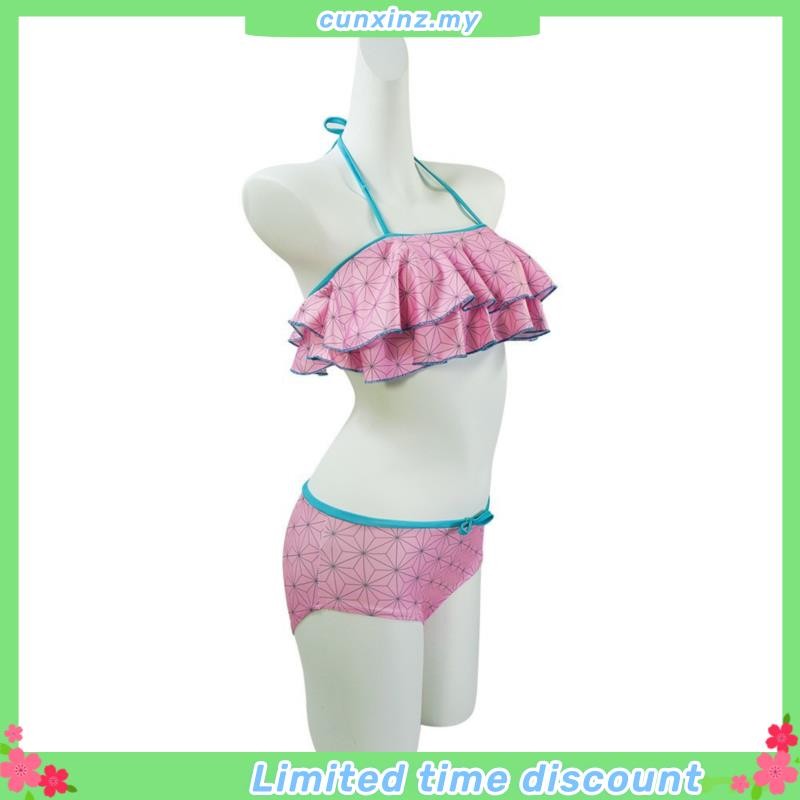 Anime Demon Slayer Swimsuit Women Sexy Bikini Bathing Suit Kochou