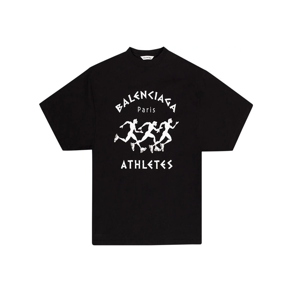 Balenciaga Athletes Logo Oversize Tee Black Shopee Malaysia