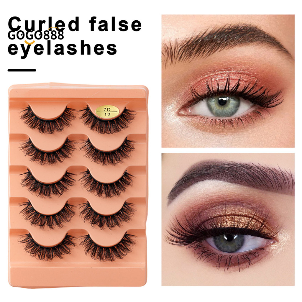 3d Effect Eyelashes Girls False Eyelashes 5 Pairs 3d Wispy Curly Fluffy