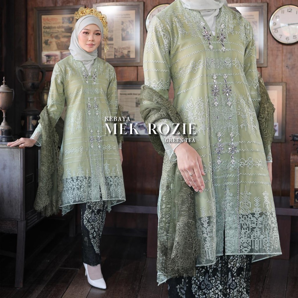 TUNIKMY BAJU RAYA VIRAL KEBAYA MEK ROZIE EXCLUSIVE LACE Shopee Malaysia