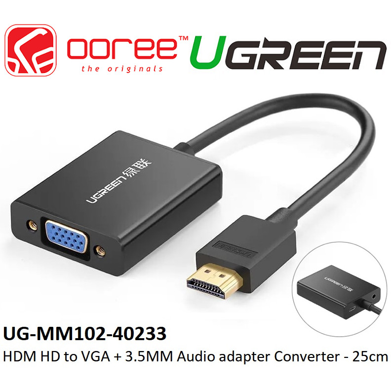 Ugreen Hdm Hd To Vga Mm Audio Converter Adapter With Aluminium