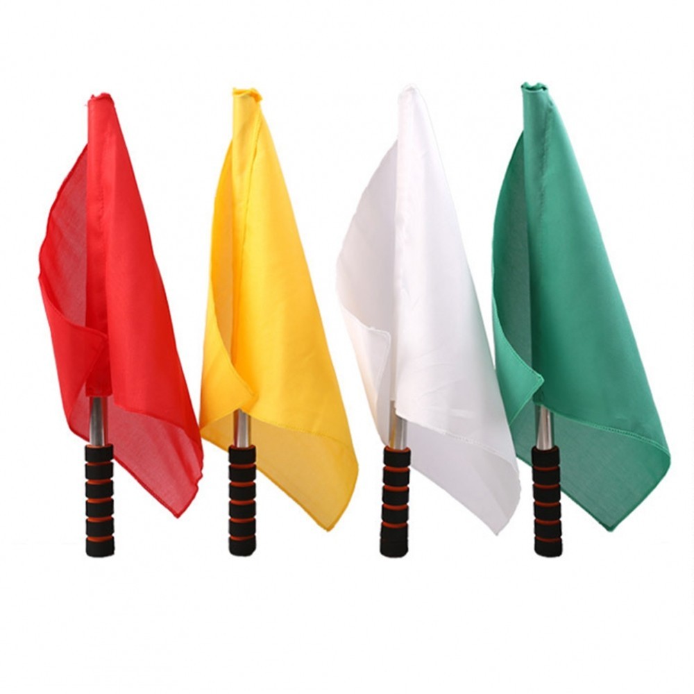 Stainless Steel Tube Soccer Referee Flags With Waterproof And