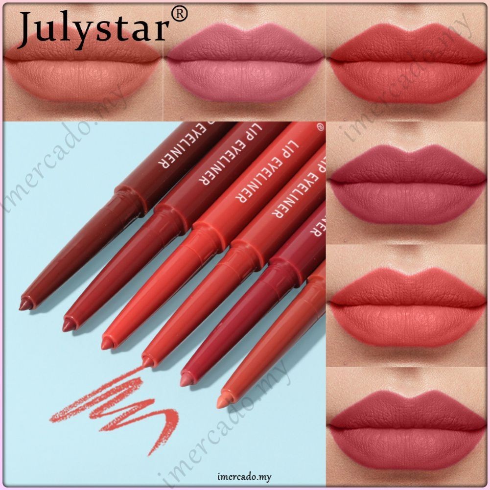 Cod Julystar Matte Velvet Red Nude Lipliner Lipsticks Pen Colors