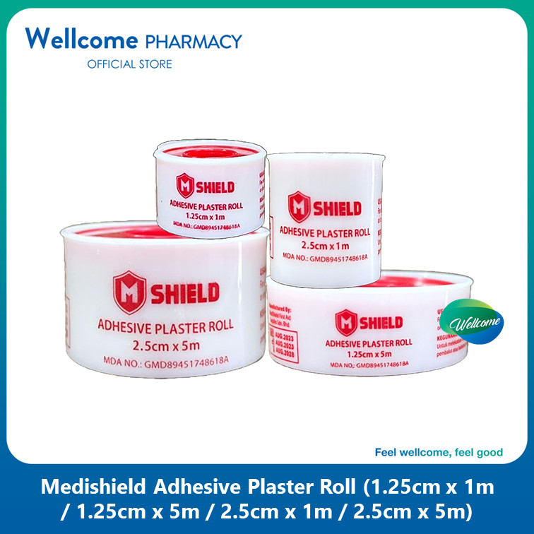 MediShield Adhesive Plaster Roll 1 25cm X 1m 1 25cm X 5m 2 5cm X