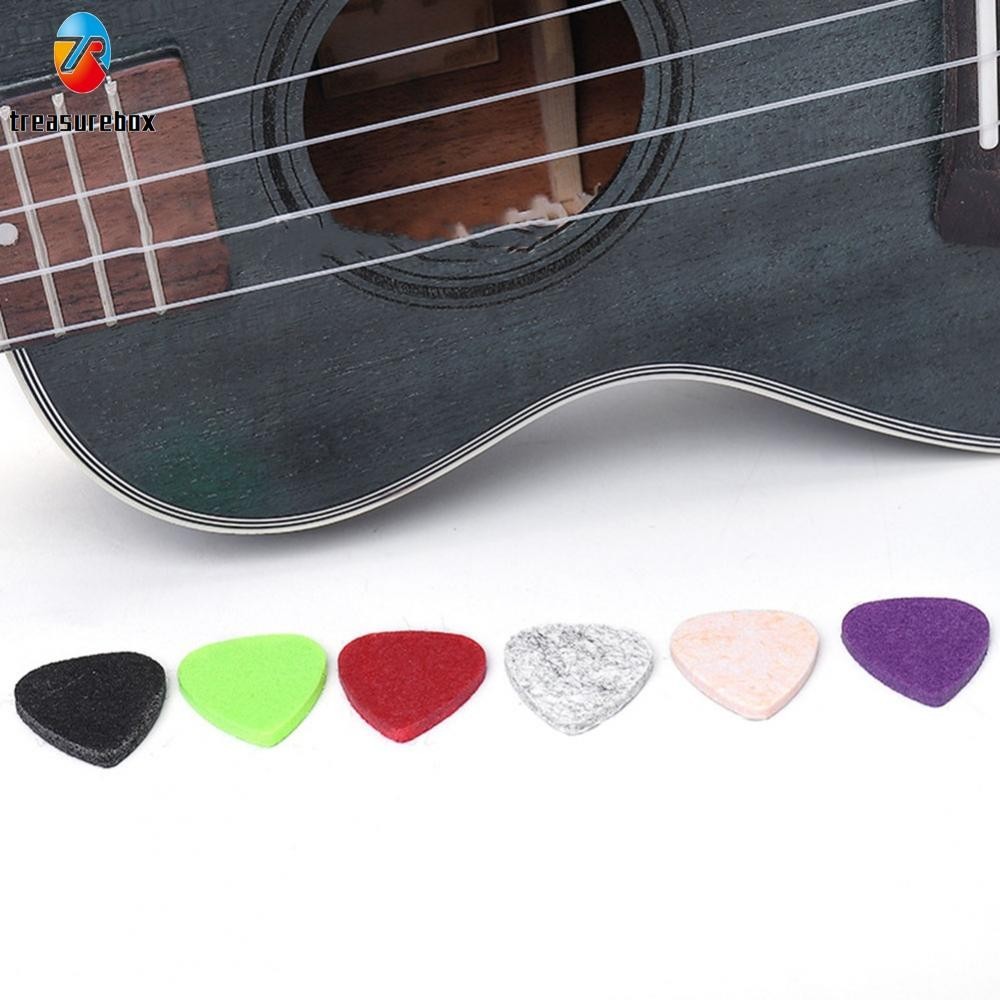 Treasurebox Ukulele Felt Picks 30mm 25mm 5pcs Accessories Colorful