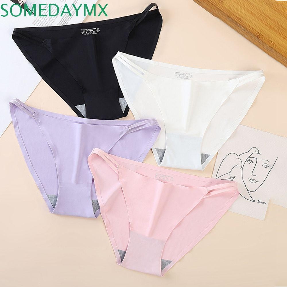 Somedaymx Ice Silk Panties Lingerie Sweet Cotton Crotch Nylon Bandage