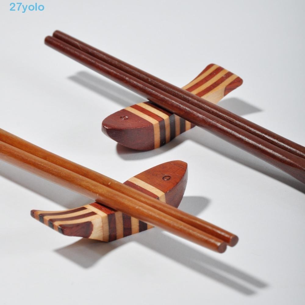 Yolo Pcs Chopsticks Holder Chopstick Stand Wooden Fish Shape