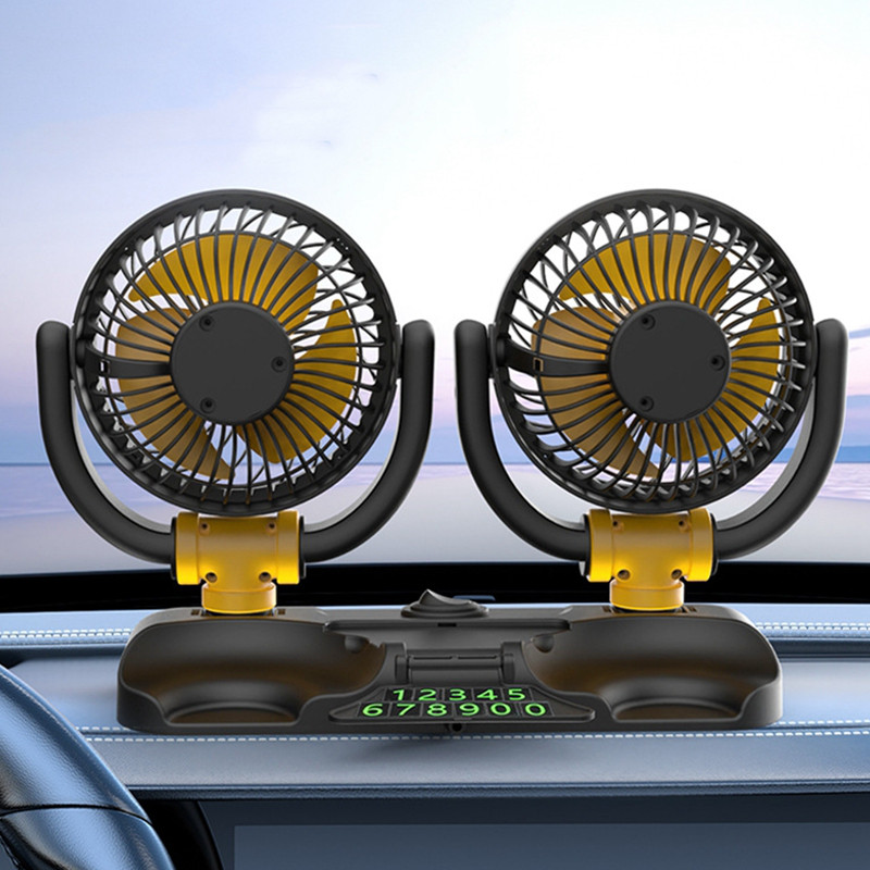 FAUSE Cooling Vehicle Fan Double Headed Car Fan 12V 24V 360 Degree All