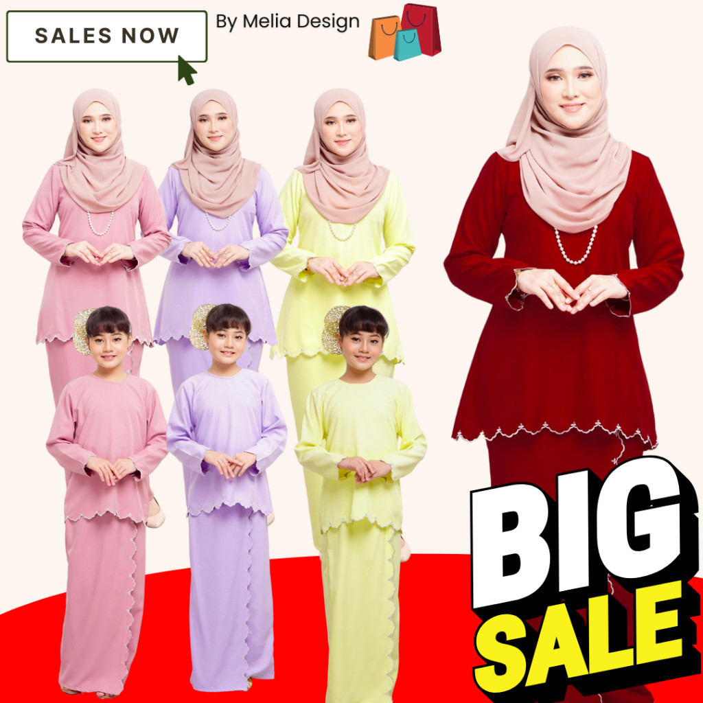 By Melia Design Baju Hot Raya Kurung Lily Kedah Sulam Biku Cotton