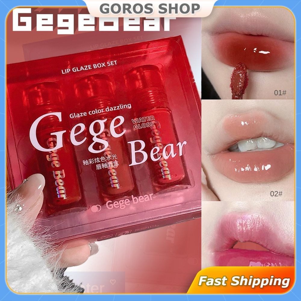 Gege Bear Lip Glaze Moisturizing Waterproof Lock Color Lipstick Long