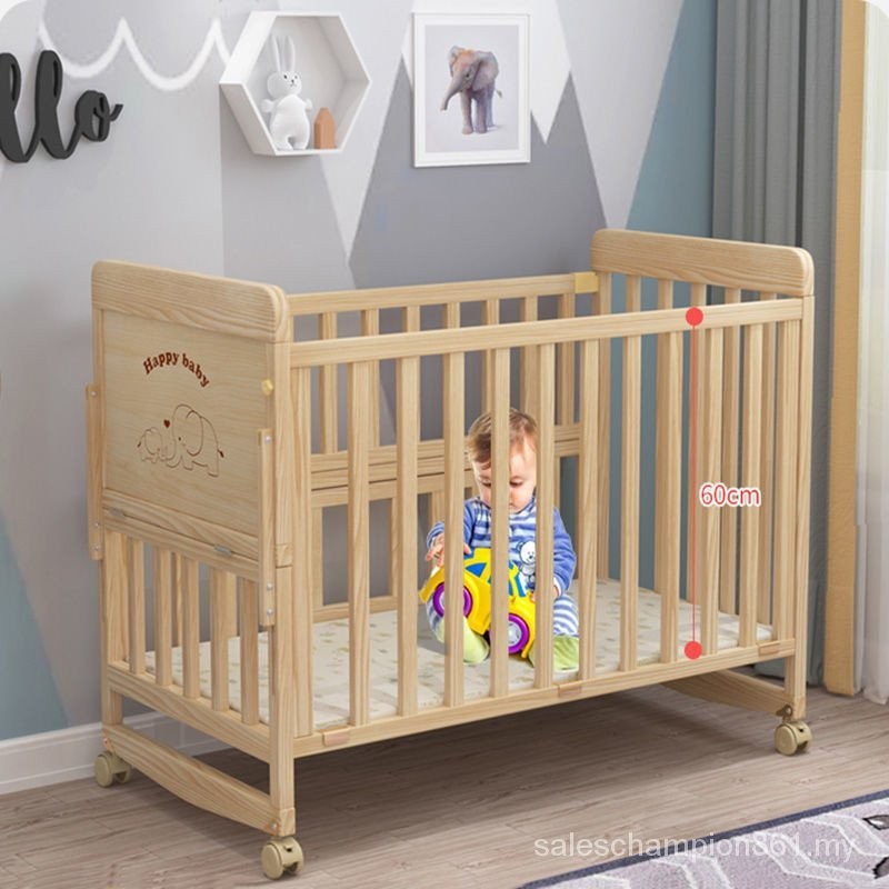 Multifunctional Solid Wood Crib Paint Free Environmentally Friendly